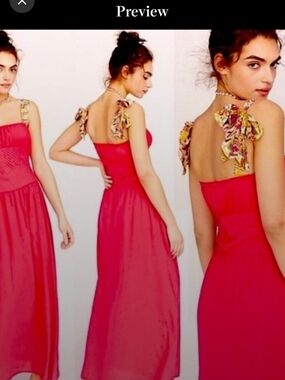 Free People.   Elegant Pink Maxi Dress